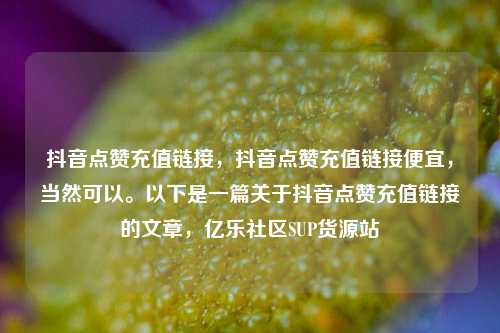 抖音点赞充值链接，抖音点赞充值链接便宜，当然可以。以下是一篇关于抖音点赞充值链接的文章	，亿乐社区SUP货源站  第1张